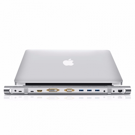 天富Type-C多功能扩展坞，雷电3转HDMI+VGA+DVI网口