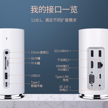 天富音响概念款USB-C扩展坞